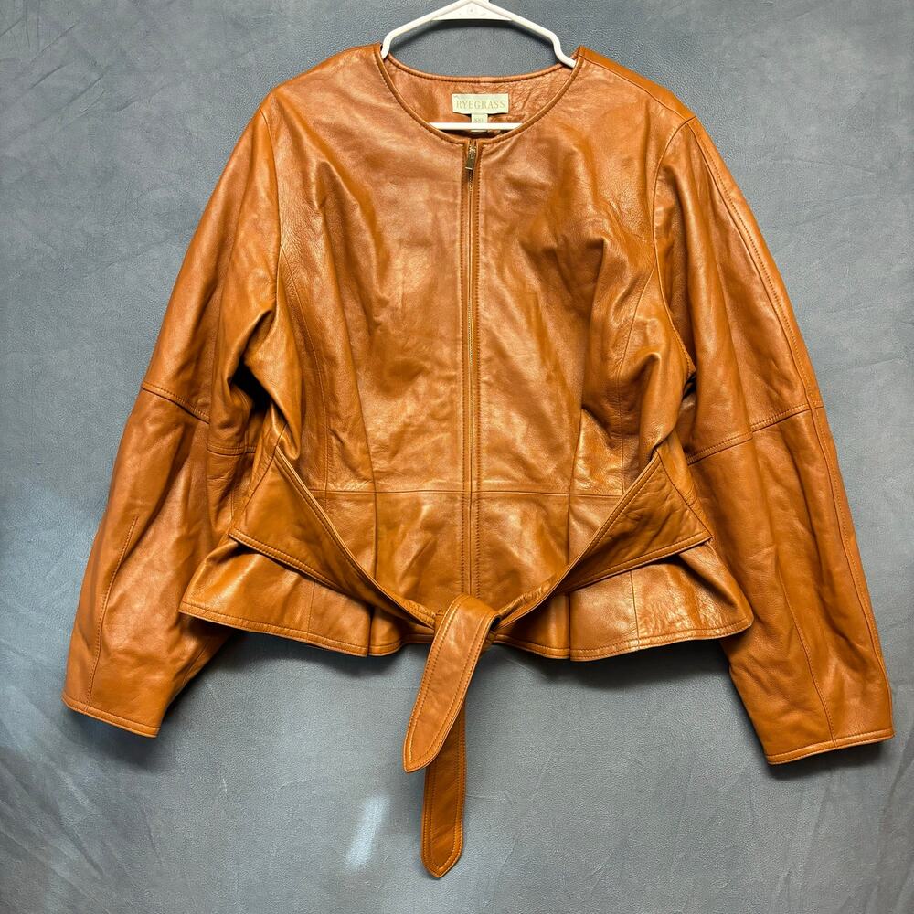Ryegrass XXL Leather Jacket Full Zip Butter Soft New Peplum Western Motorcycle